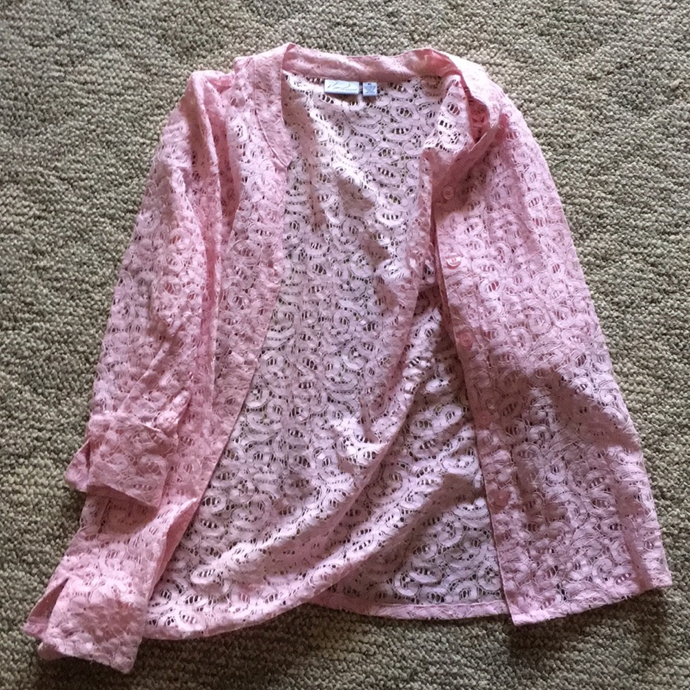 Kim Rogers pink sweater